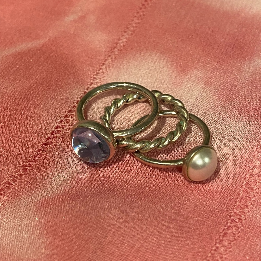 Silver ring set